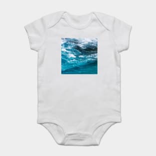 Tuquoise Blue Ocean Waves Baby Bodysuit